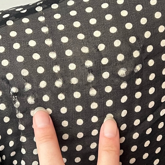 Polka Dot Sheer Overshirt with Pleated Lapel - Picture 5 of 5